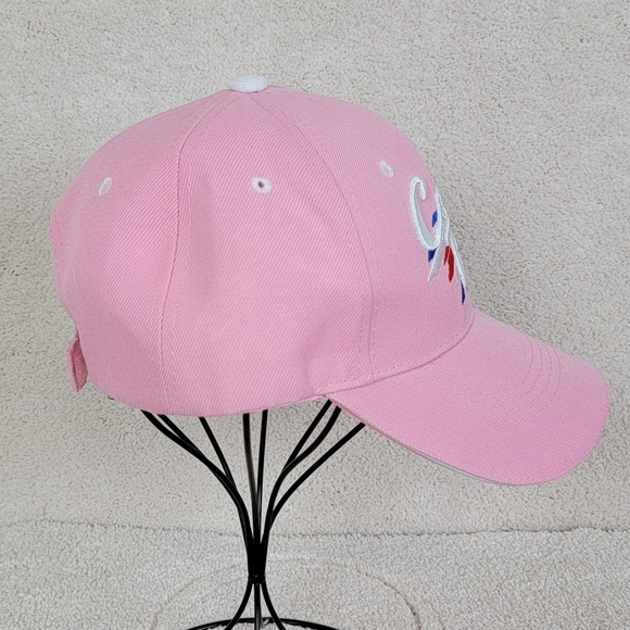 Costa Rica Pink Embroidered Patriotic Ball Cap By Mega Sport NEW - Picture 5 of 11